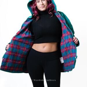 Vintage Misty Harbor Teal Green All Weather Rain Coat